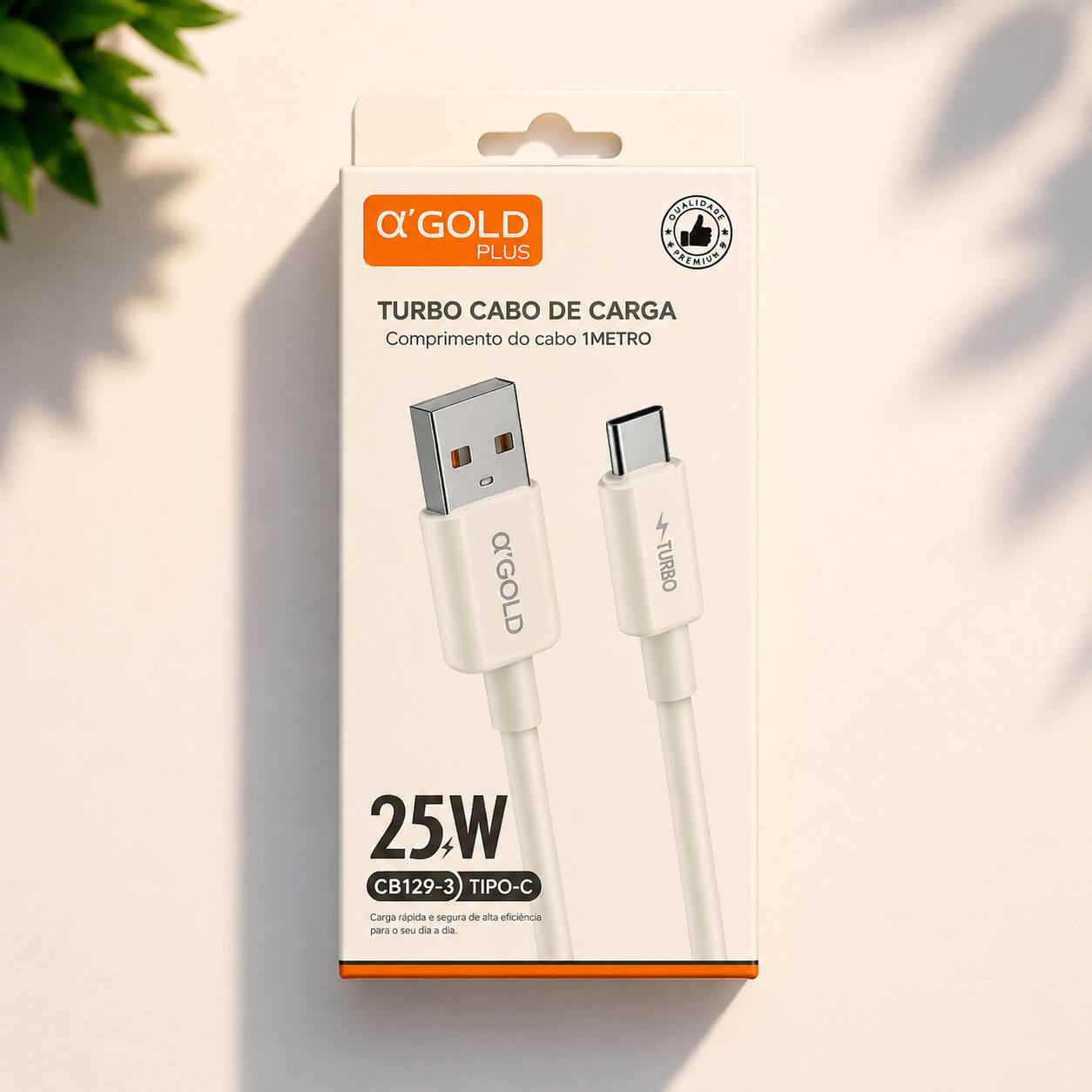 Cabo Tipo-C a'GOLD Plus CB129-3 Turbo 25W 1m
