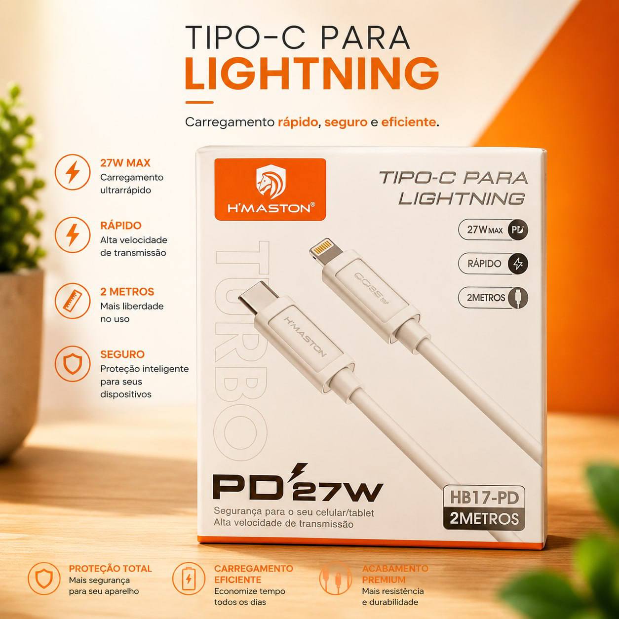 Cabo Tipo-C Lightning 2m