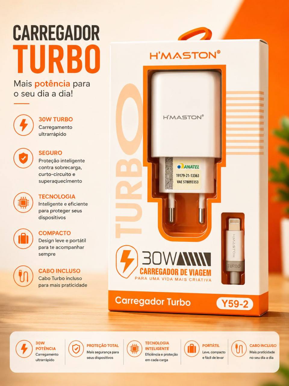 Carregador Turbo 30W