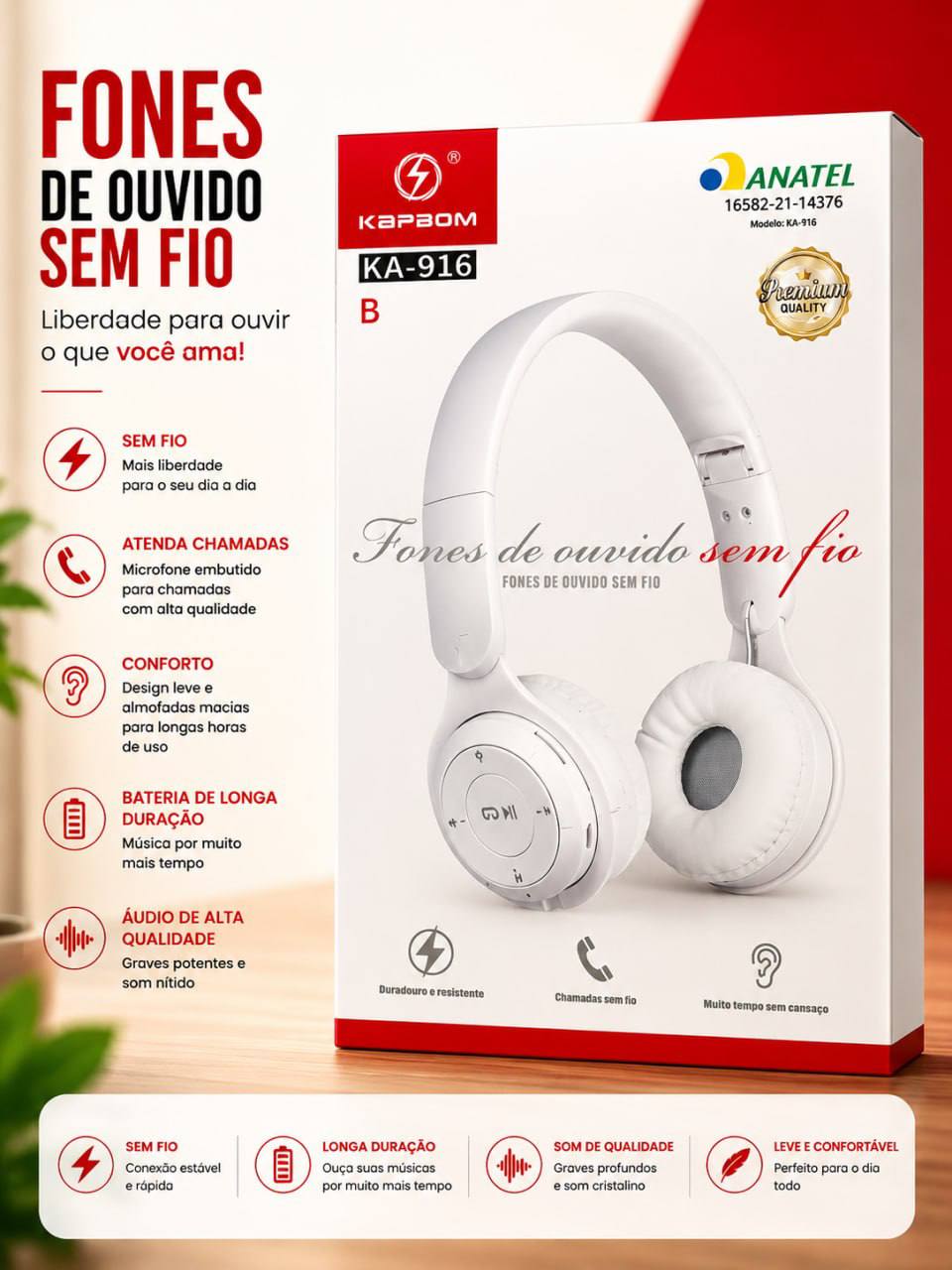 Fone Sem Fio Kapbom