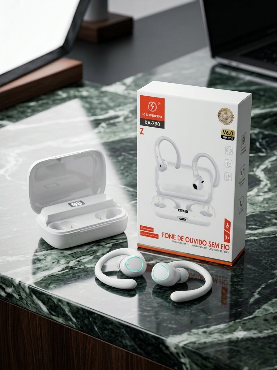 Fone de Ouvido Sem Fio Kapbom KA-790 Z Bluetooth 6.0