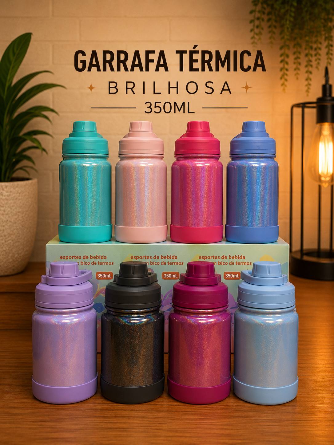 Garrafa Térmica Brilhosa 350ml